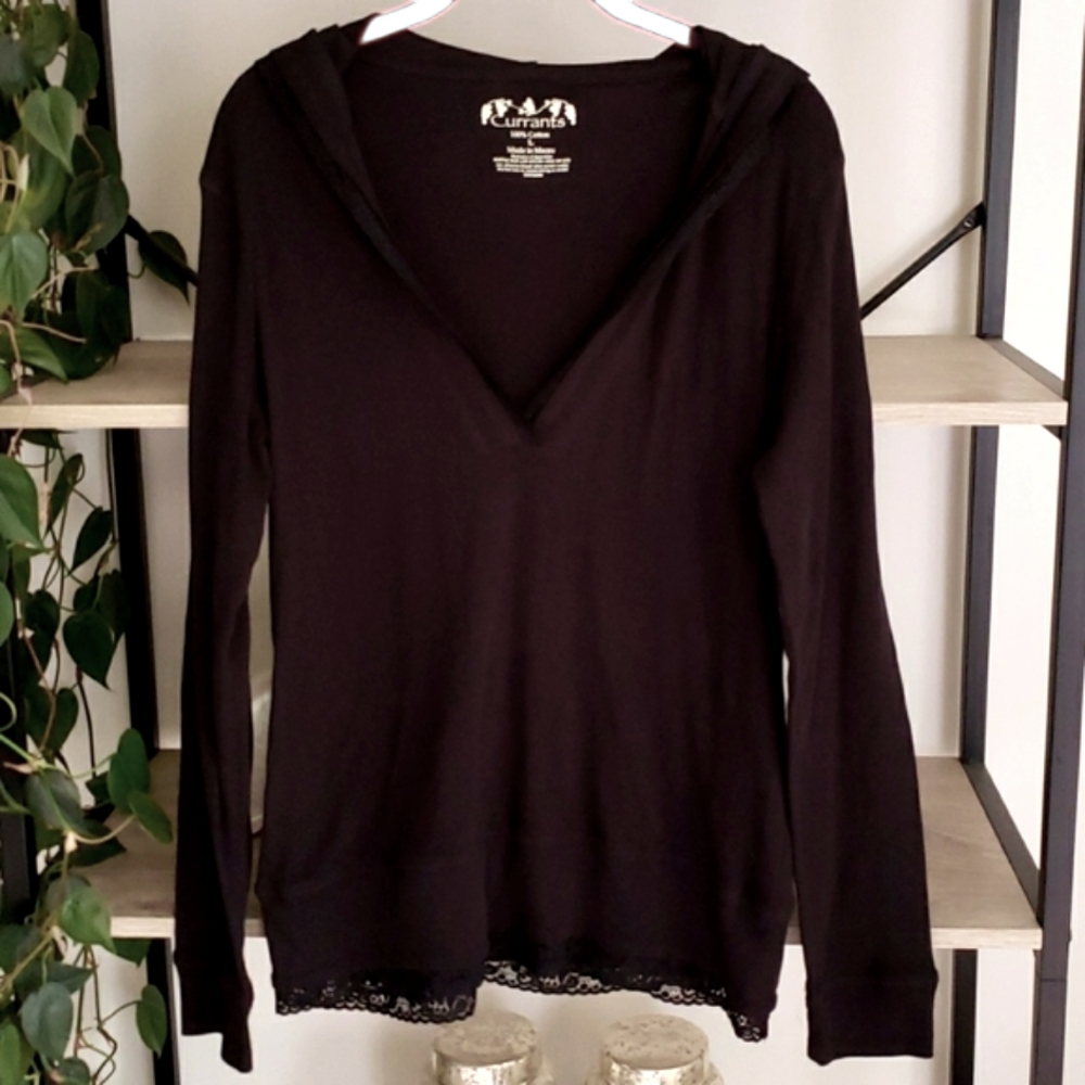 NWOT Currants Hooded Shirt